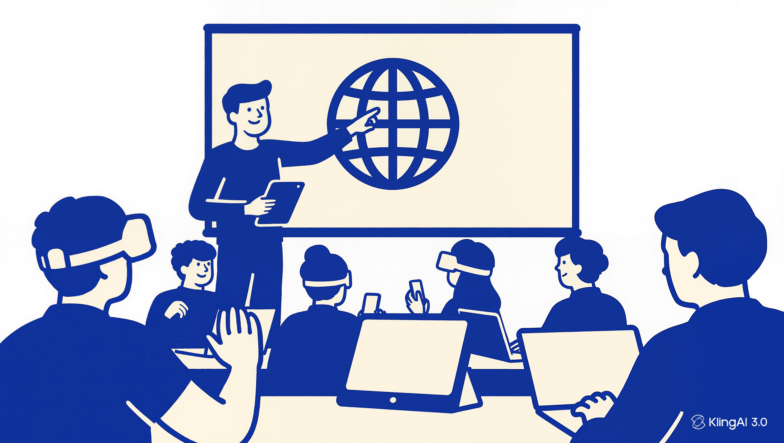 Classroom with students on devices